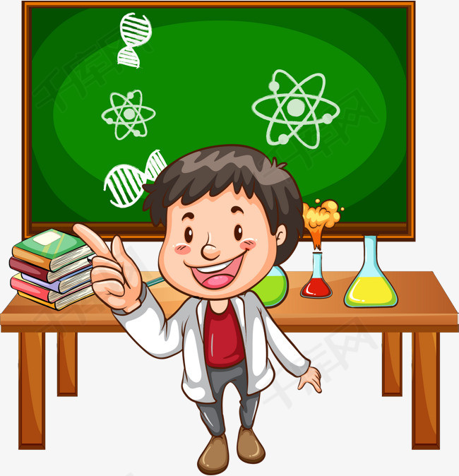 卡通化学课老师