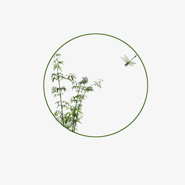 古风竹子圆形边框