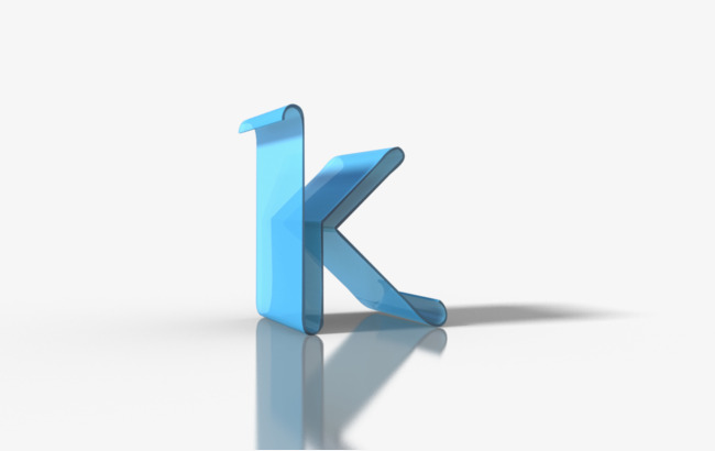蓝色立体字母k
