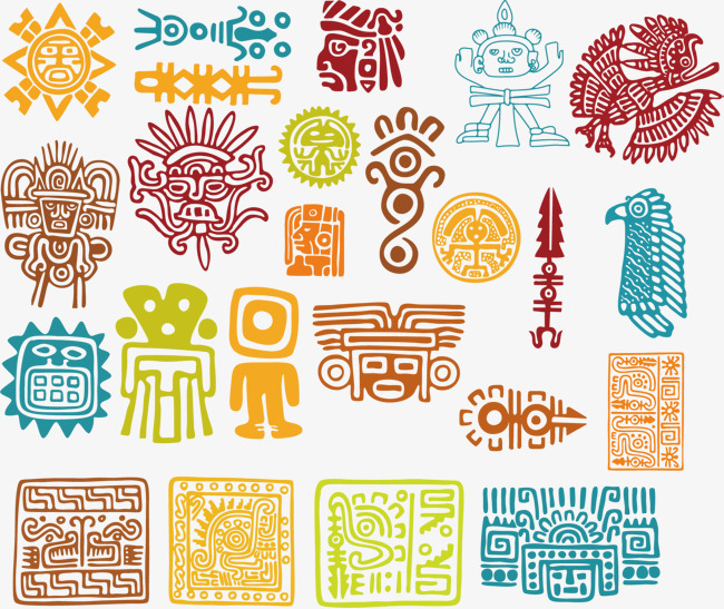 矢量古代玛雅装饰图腾素材图片免费下载_高清