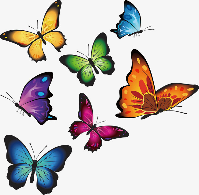 矢量手绘蝴蝶png素材-90设计