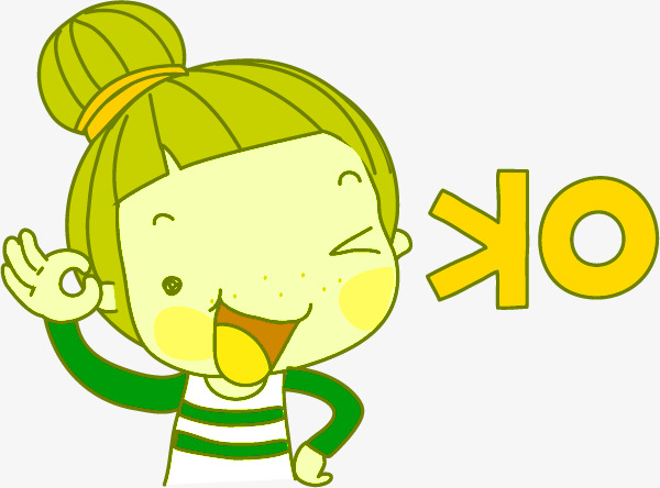 小女孩说okok小女孩卡通矢量图装饰png装饰