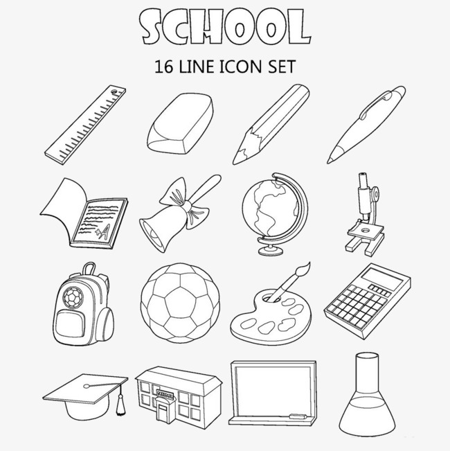 手绘学习用品