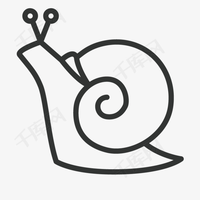 手绘蜗牛蜗牛手绘图昆虫简图涂色底图插图   