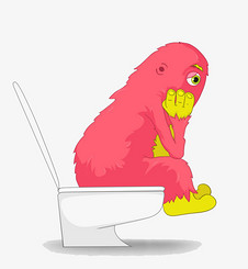 蹲马桶思考的人PNG素材下载_高清图片PNG格