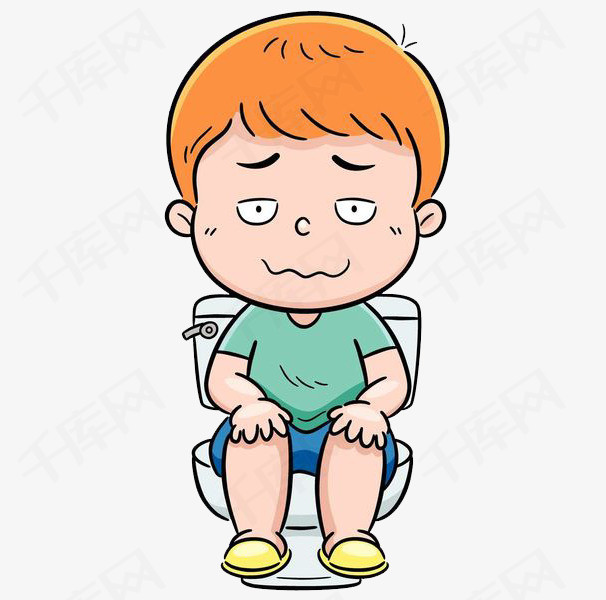 正在蹲马桶的男孩