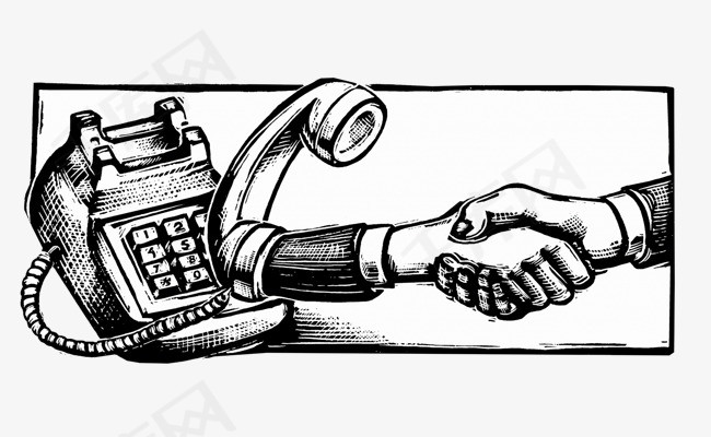 黑白抽象插图客户沟通