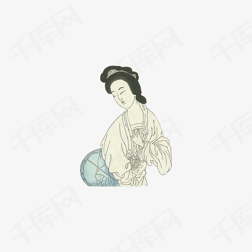 手绘古代女人