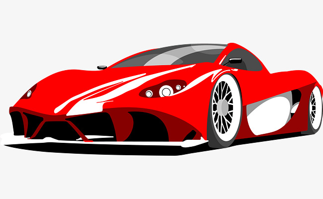 卡通手绘红色法拉利素材图片免费下载_高清p