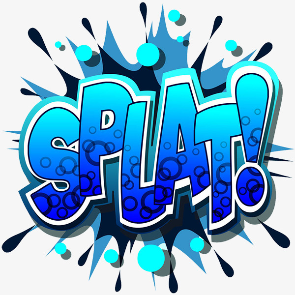 蓝色渐变英文圆圈图案爆炸贴素材图片免费下载