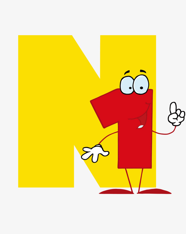 手绘创意动物英语字母n