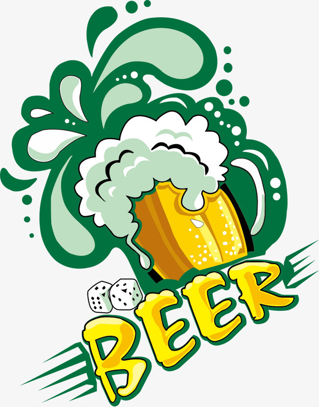 卡通手绘啤酒矢量图