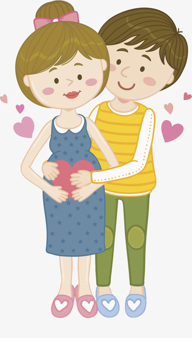 卡通手绘恩爱夫妻