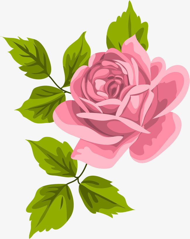 手绘粉色花朵