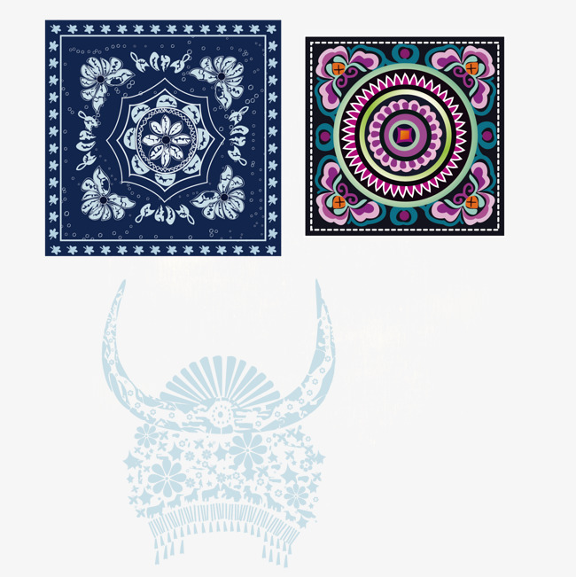 矢量手绘苗族传统花纹素材图片免费下载_高清装饰图案