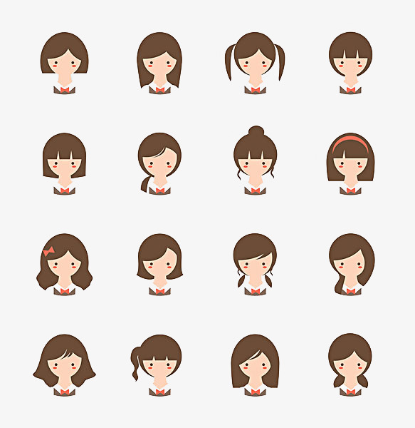 小女生发型头像素材图片免费下载_高清png