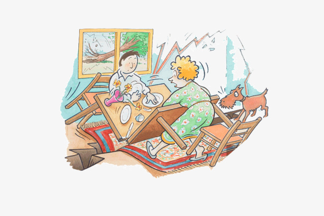 漫画手绘地震画面素材图片免费下载_高清png