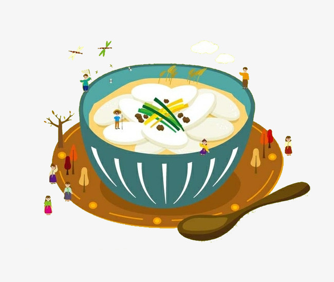 手绘食物一碗年糕
