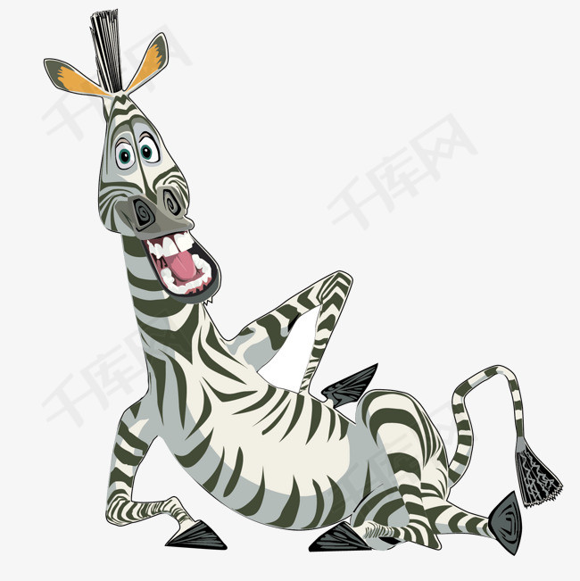 卡通斑马印花矢量图