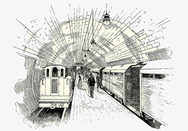 速写火车站场景图片展示