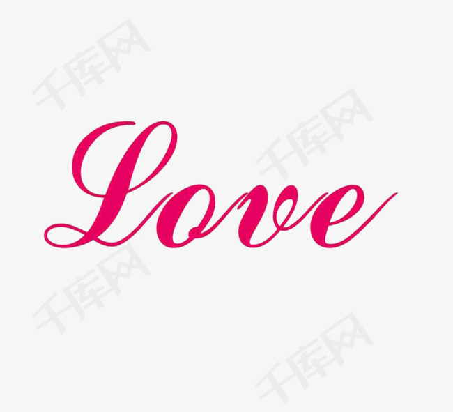 英文love粉色