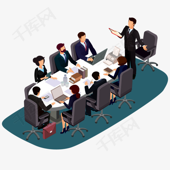 企业会议场景卡通卡通人物手绘插画表情包卡通表情