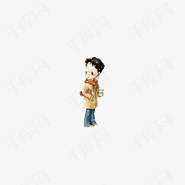 男孩离开背影男孩小孩可爱卡通手绘离开     