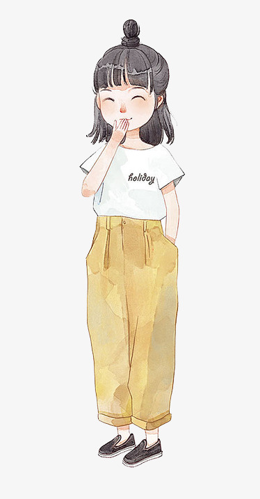 卡通半丸子头