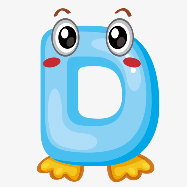 蓝色卡通字母d