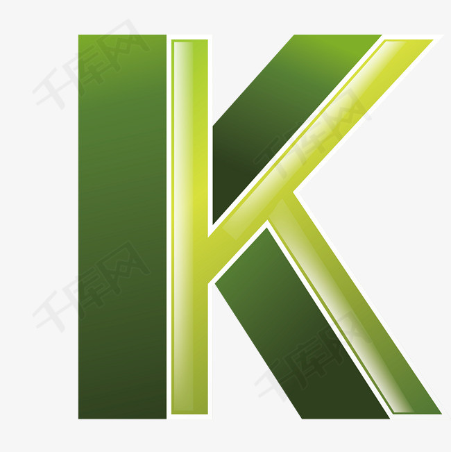 绿色立体字母k