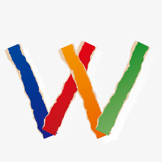 撕纸创意字母w