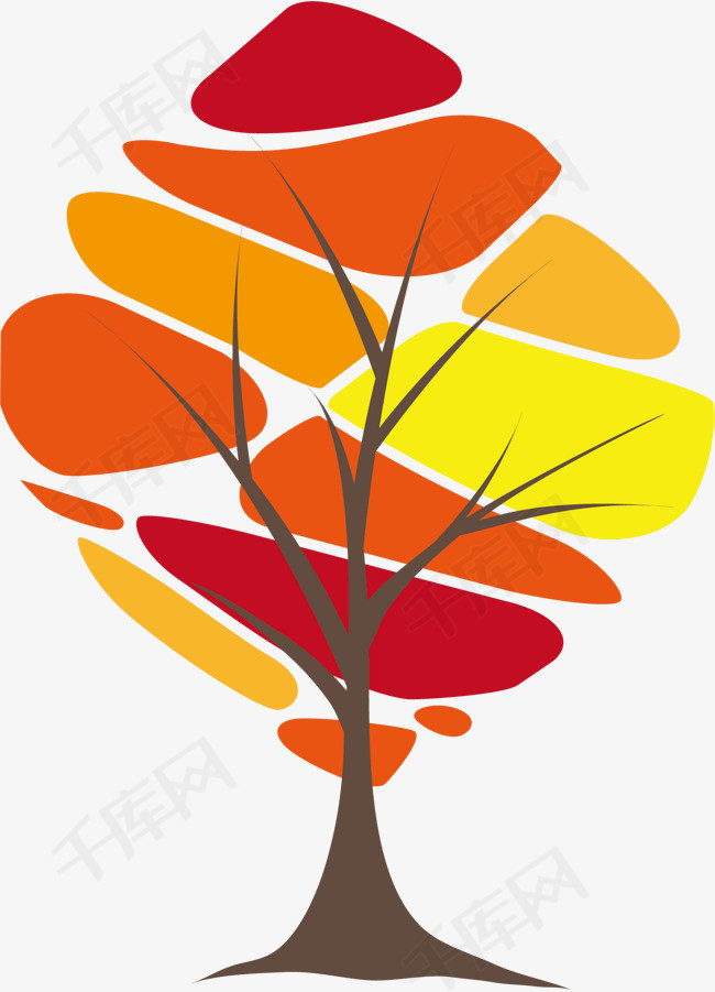 彩色树木