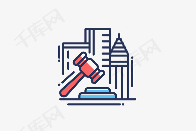 卡通拍卖会红蓝搭配强对比图标