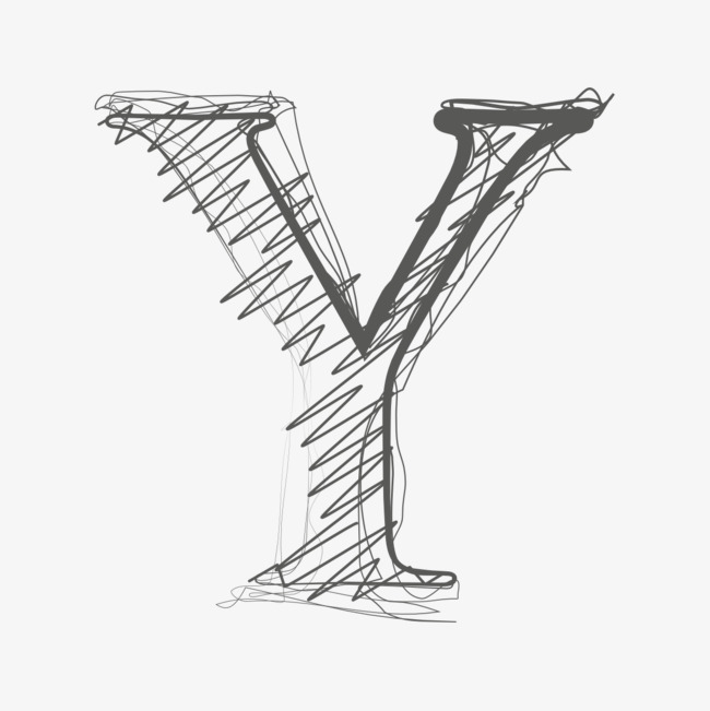 黑色手绘的字母y