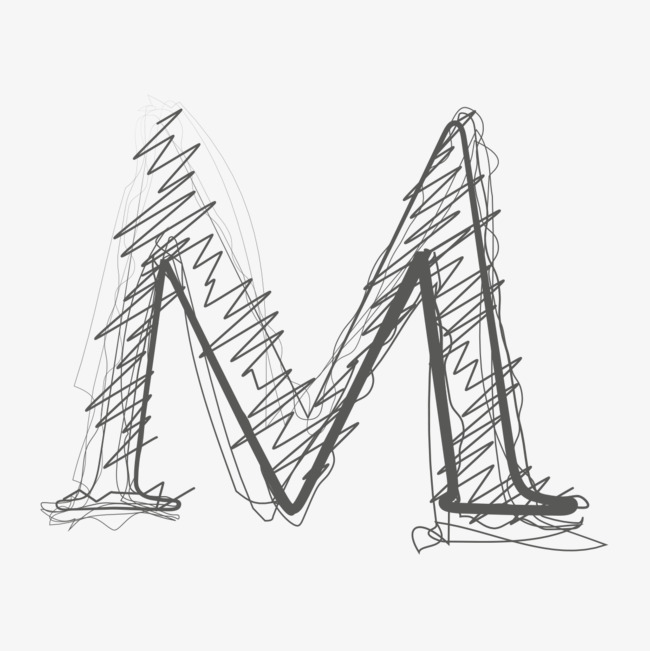 黑色手绘的字母m_艺术字设计_千库网
