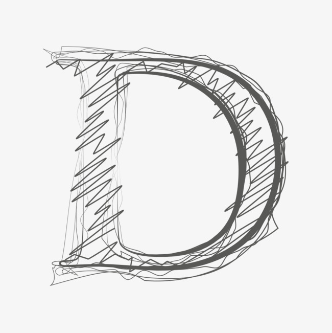 手绘黑色的字母d