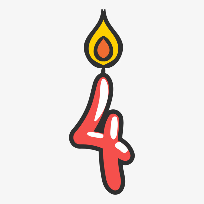 蜡烛创意数字4