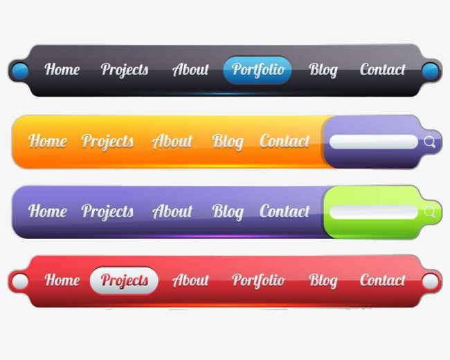 网站长条形彩色按钮图案素材图片免费下载_高