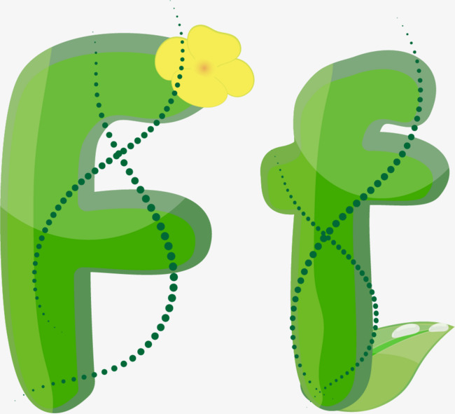 绿色的字母f