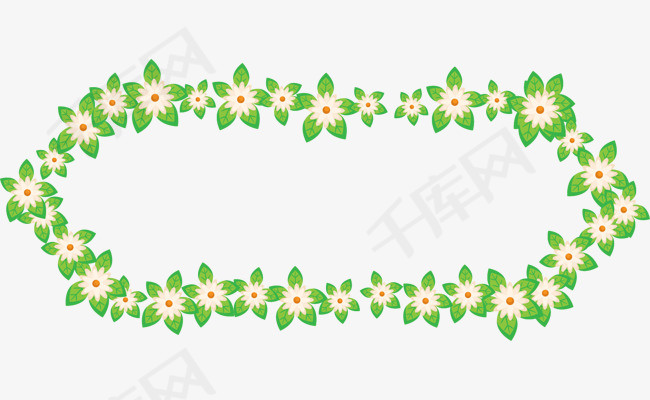 绿色的花朵边框