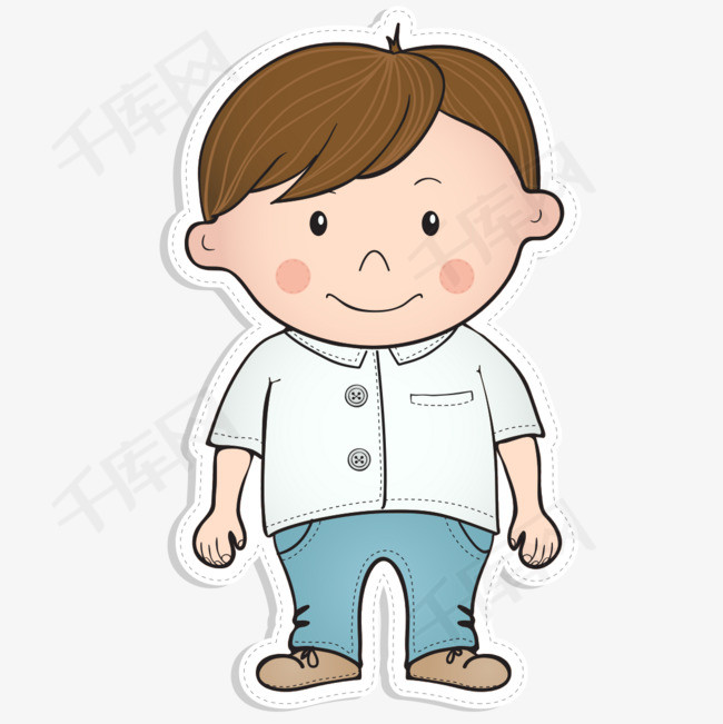 卡通人物彩绘插画图标贴纸装饰图案贴纸装饰  