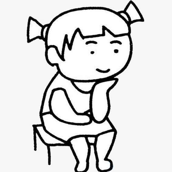 儿童坐姿 手绘