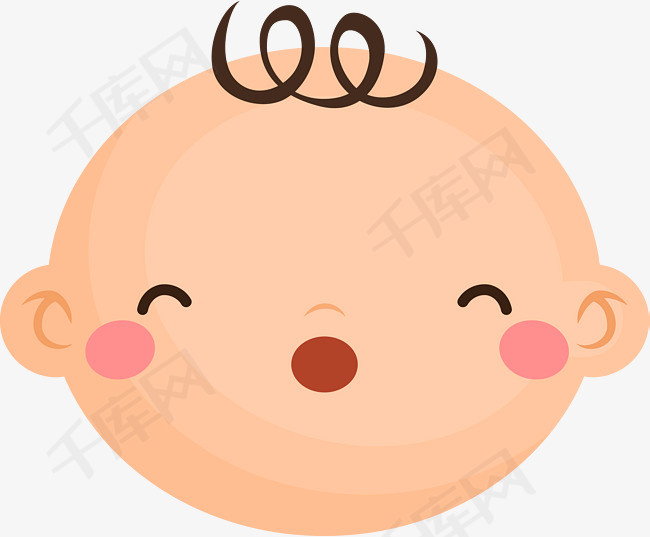 微笑孩子头像图婴儿矢量可爱婴儿笑卡通婴儿孩子