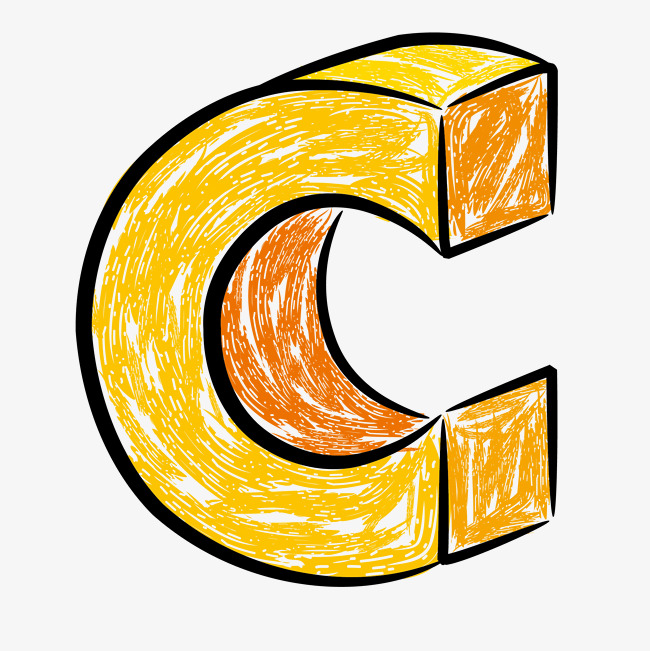 立体手绘字母c_艺术字设计_千库网