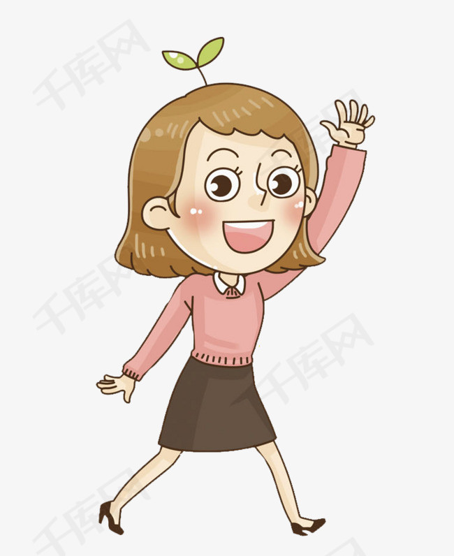 打招呼的女孩