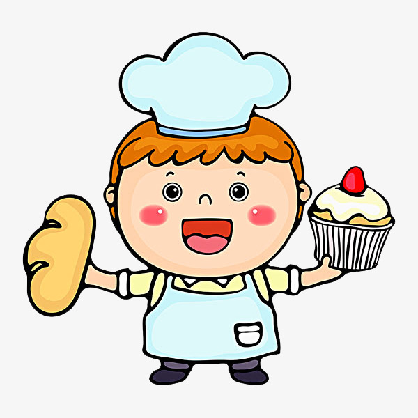 甜点师傅卡通蛋糕可爱的师傅高兴地厨师      