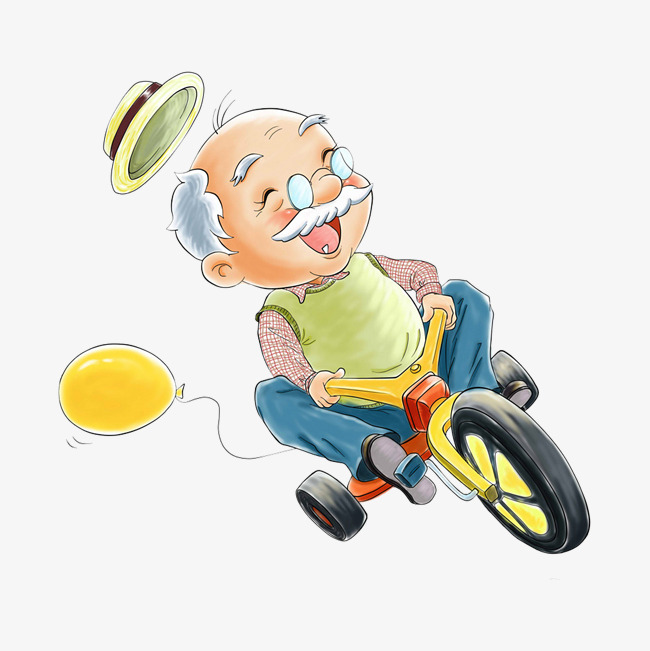 老爷爷高兴喝彩的人老爷爷高兴喝彩的人骑车气球老顽童