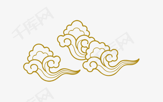 中国风三朵云纹中国风传统图案底纹装饰游戏图案贺卡设计如意云