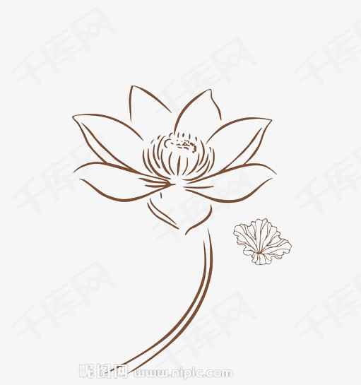 简笔画荷花莲花莲花儿莲花线稿莲花手绘荷花线稿手绘莲花