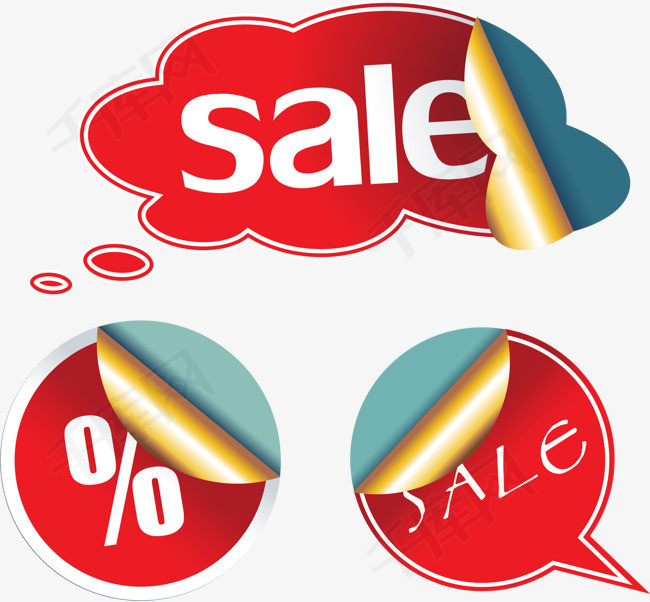 标签sale 售卖 红色 云朵造型素材图片免费下载_高清